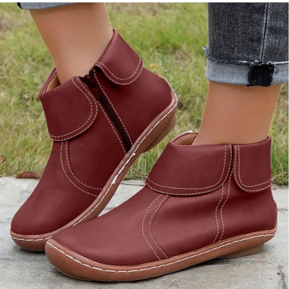 Elegant Maroon Ankle Booties - Picture 4 of 6
